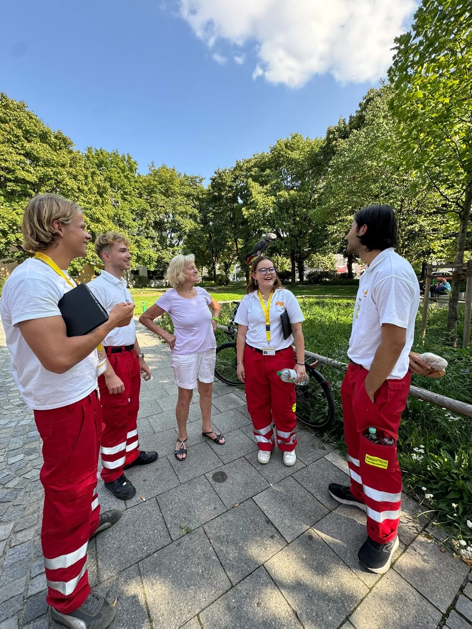 Team working in field